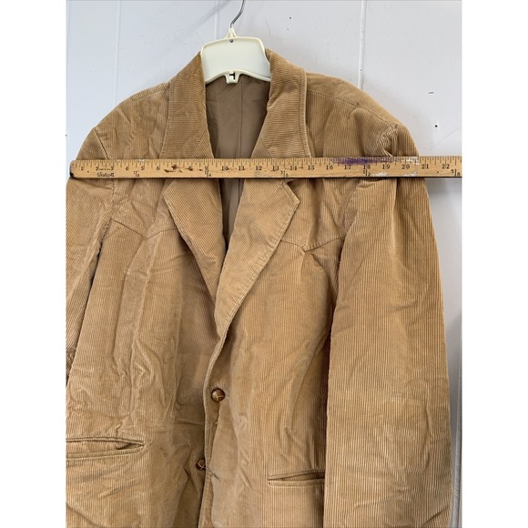 Pioneer Wear Coat Mens Western Corduroy Blazer No Size Tag Brown Jacket USA - Picture 5 of 12